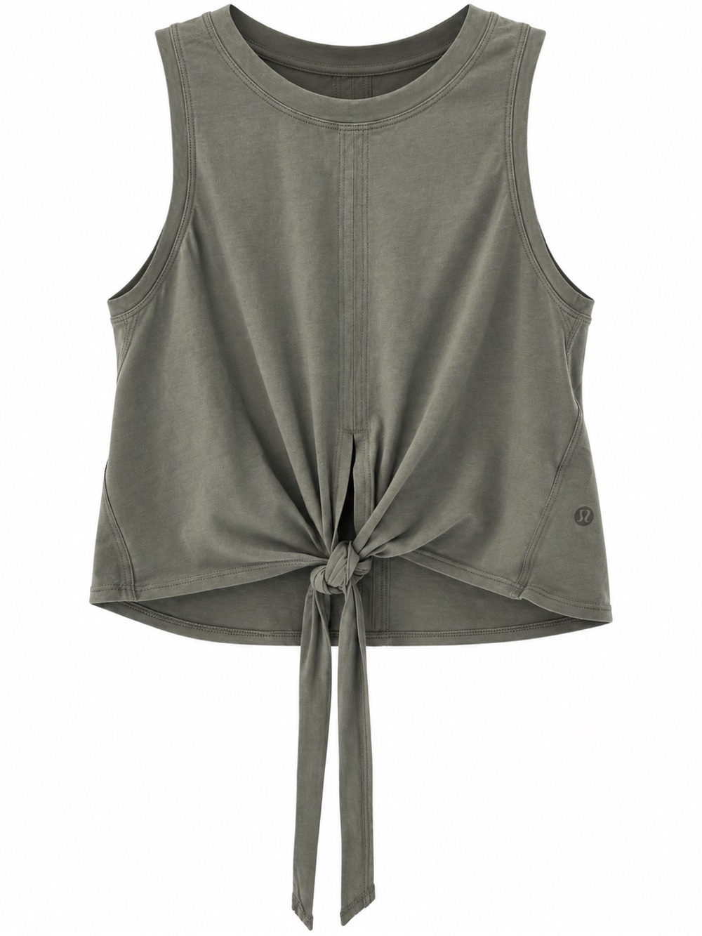 Lululemon Olive Green Tie Front Cropped Tank Top - XS